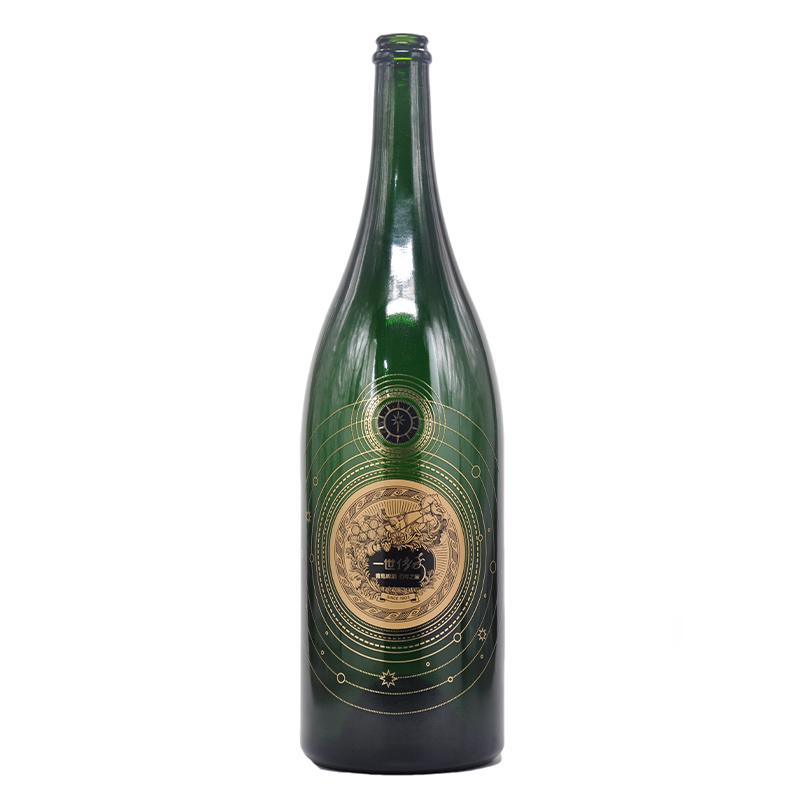 Custom Green Glass Wine Bottle